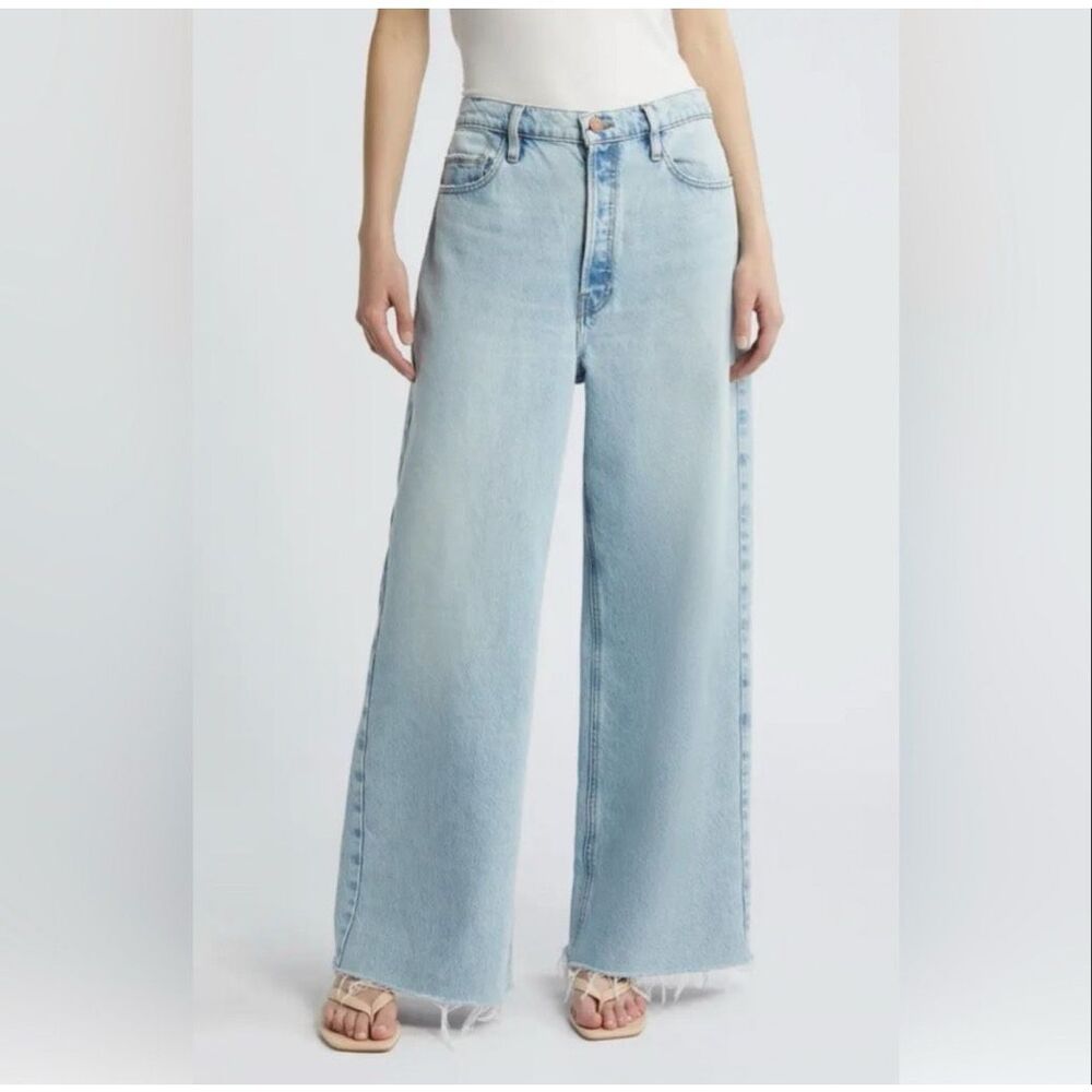 FRAME Le Low Baggy Wide Leg Jeans Light Wash Size 26